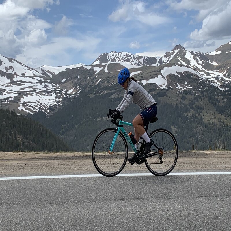 Cycling along the Vail Pass bike path