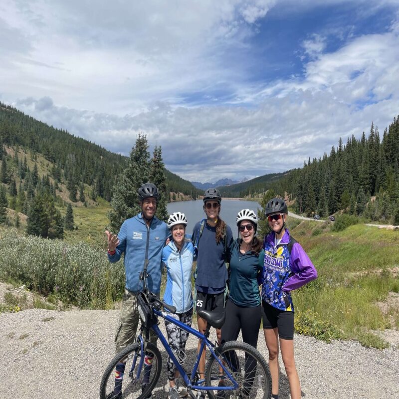 Cycling along the Vail Pass bike path